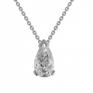 Pendentif-chaîne diamant goutte 1,42 carat