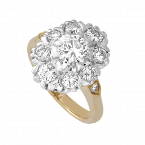 Bague pompadour ovale diamants
