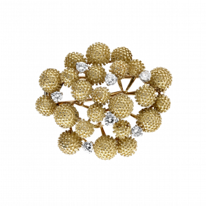 Broche "Mimosas" diamants vers 1960-1970