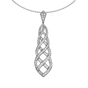 Pendentif chaîne diamants Torsade
