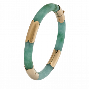 Bracelet or et jade vers 1950