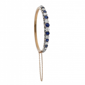 Bracelet ouvrant diamants et saphirs vers 1860