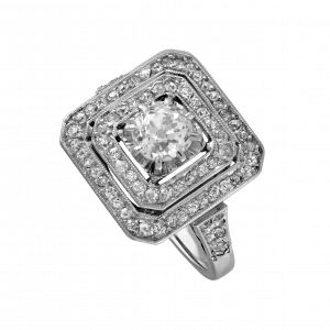 Bague carrée diamants vers 1925