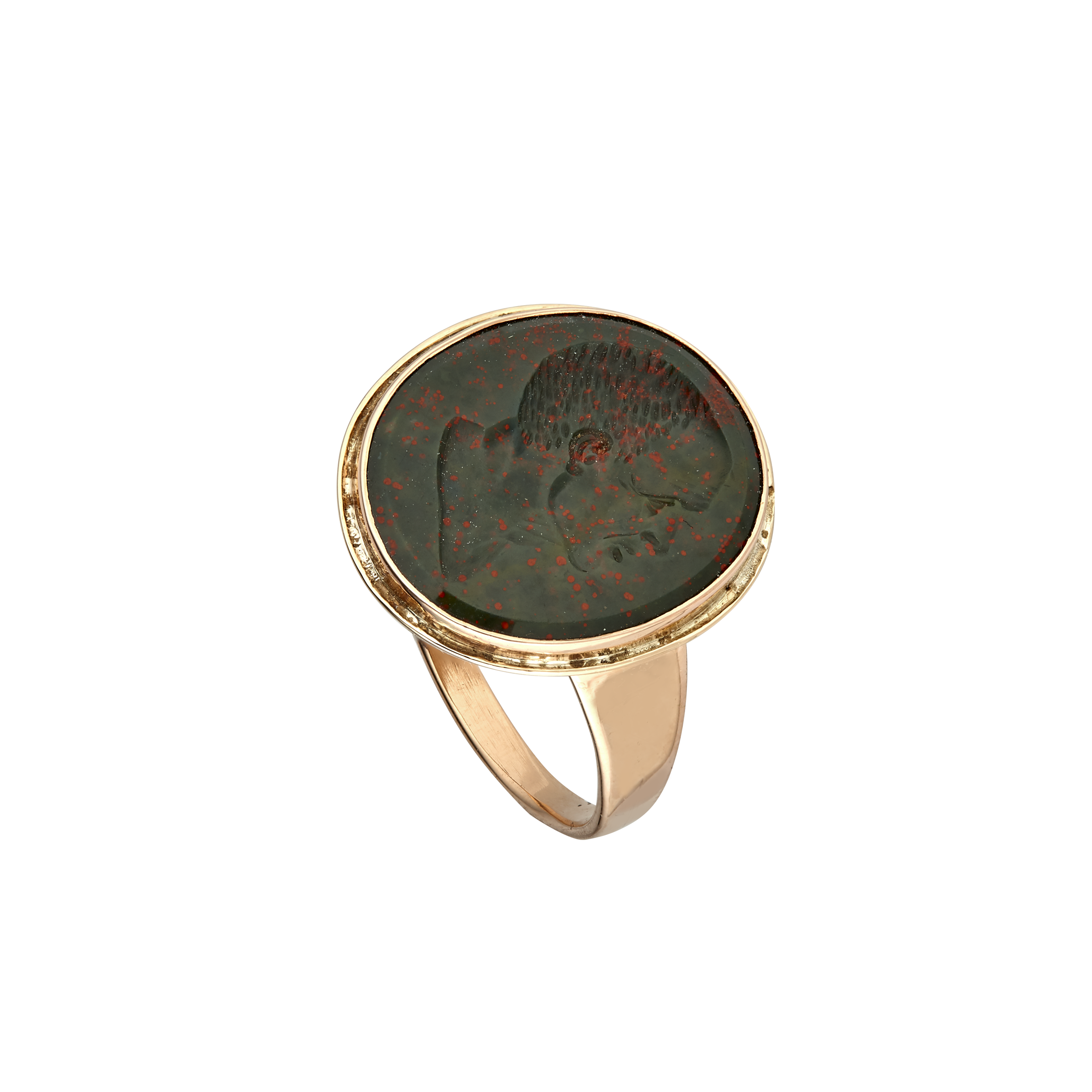 Bague intaille jaspe sanguin début XVIIIe Gerphagnon