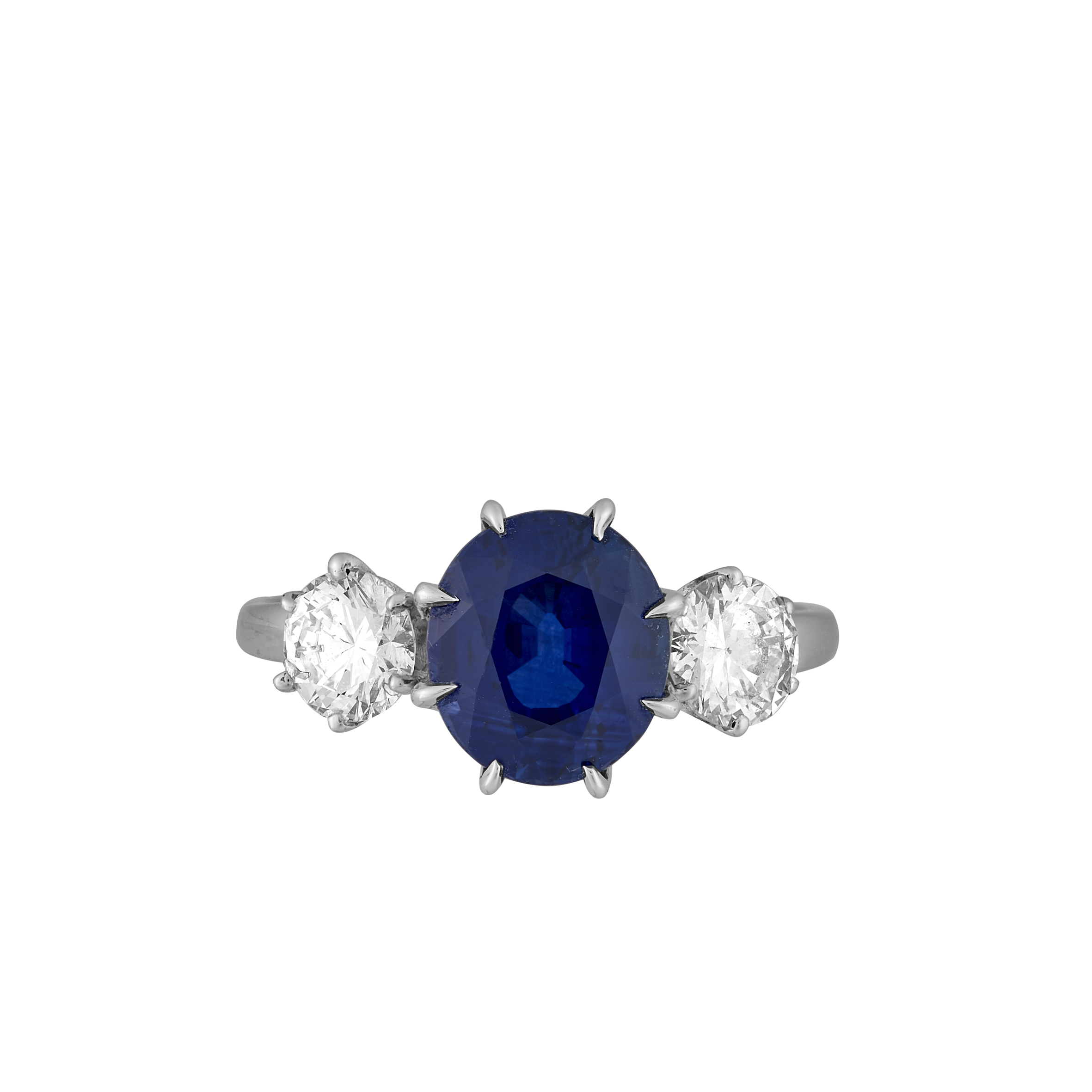 Bague saphir certifié 3,03 carats brillants 1 carat Gerphagnon