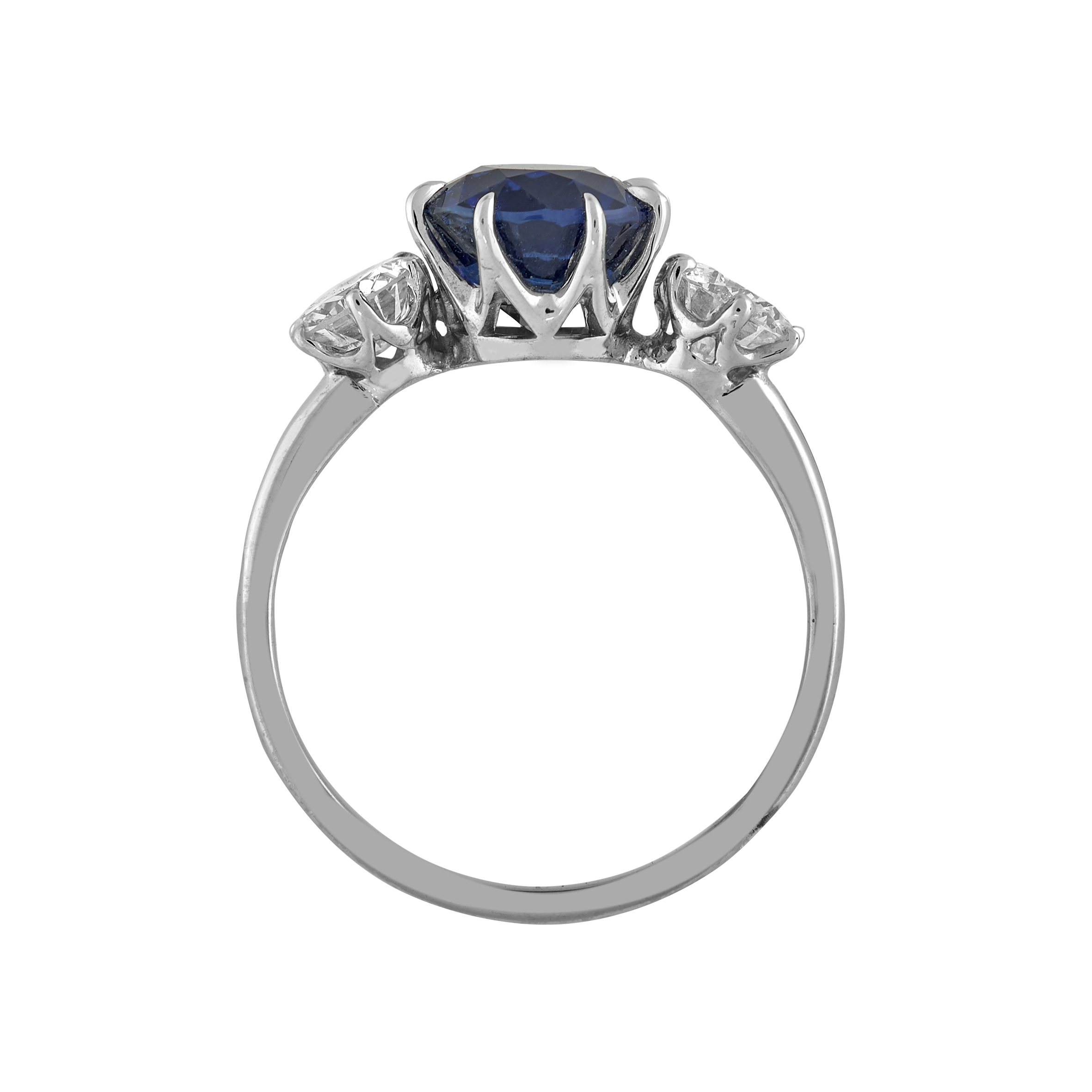 Bague saphir certifié 3,03 carats brillants 1 carat Gerphagnon