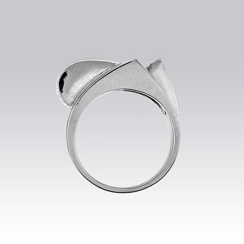 Bague Tank or blanc et brillants style Art Déco Gerphagnon