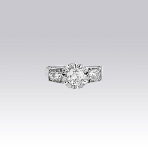 Trilogie diamants Art Déco Gerphagnon