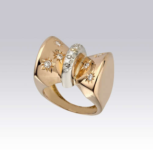 Bague noeud diamants vers 1950 Gerphagnon