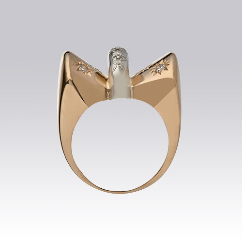 Bague noeud diamants vers 1950 Gerphagnon