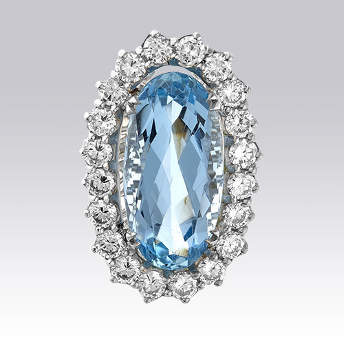 Superbe bague Aigue-Marine et brillants Gerphagnon