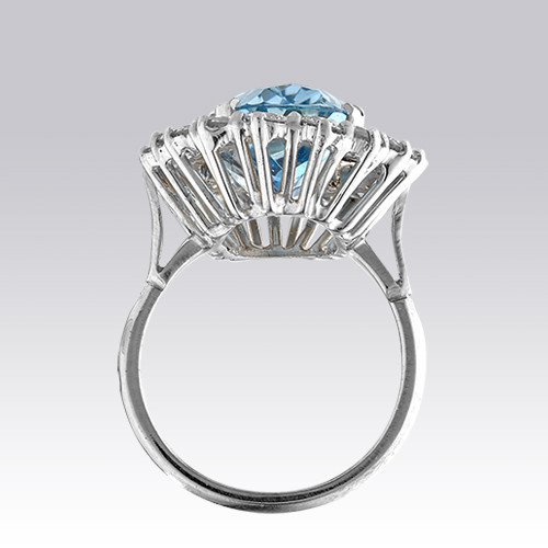 Superbe bague Aigue-Marine et brillants Gerphagnon