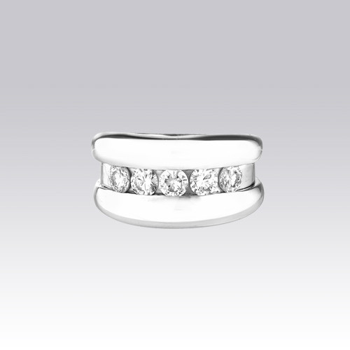 Bague double jonc rail brillants Gerphagnon