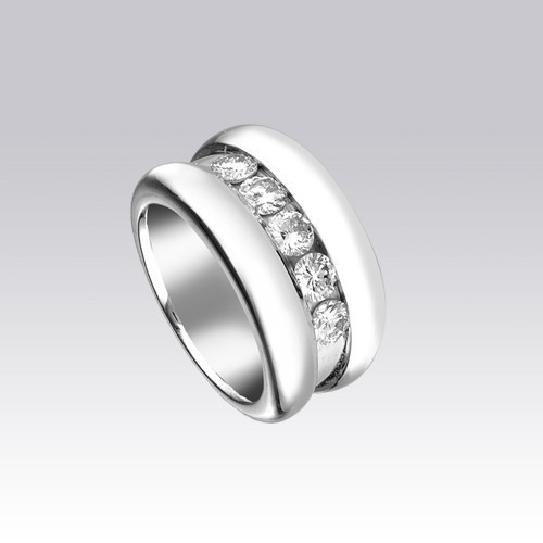 Bague double jonc rail brillants Gerphagnon
