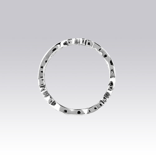 Bague ruban ajourée à motif floral et diamants Gerphagnon