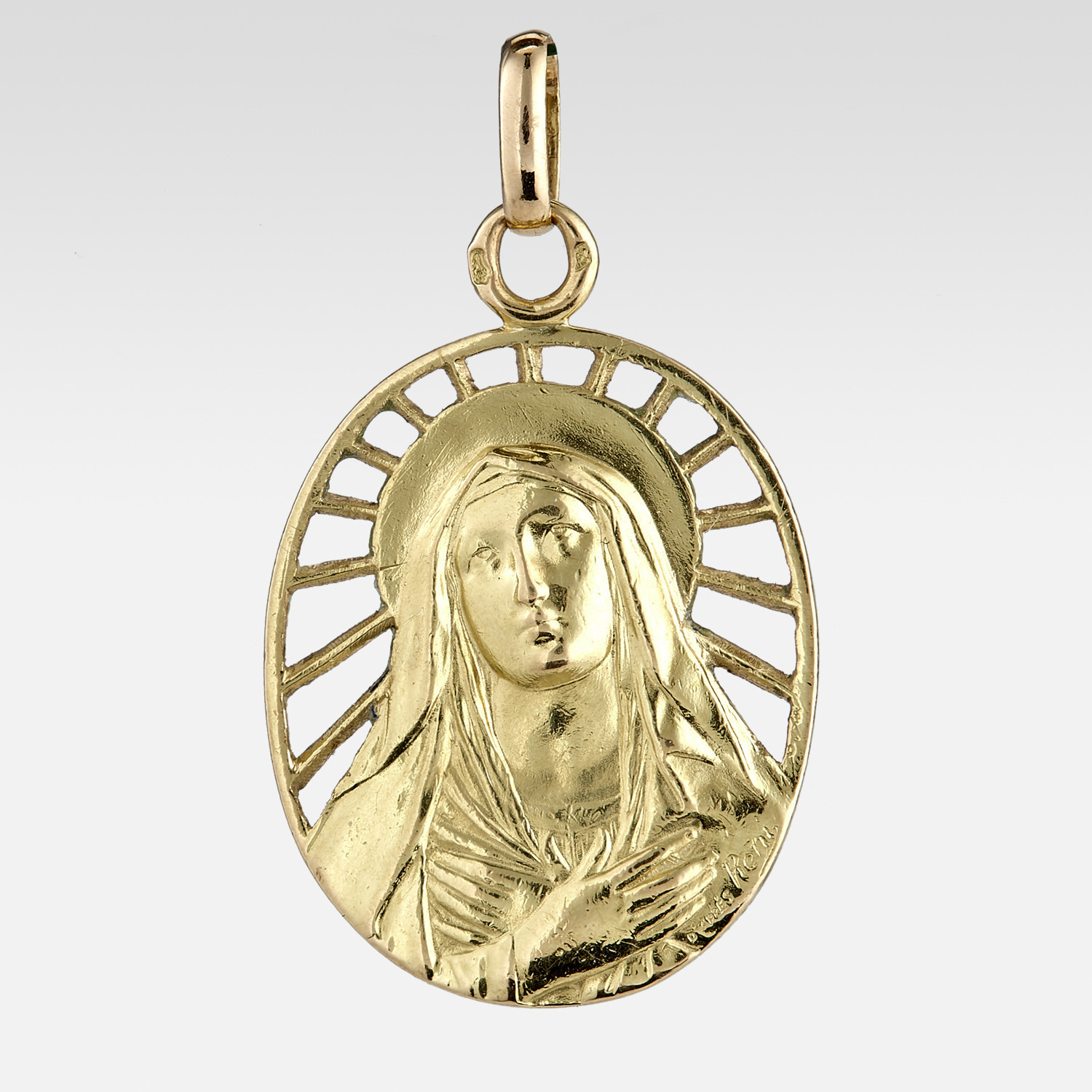 Médaille ovale ajourée "Vierge les mains croisées" Gerphagnon
