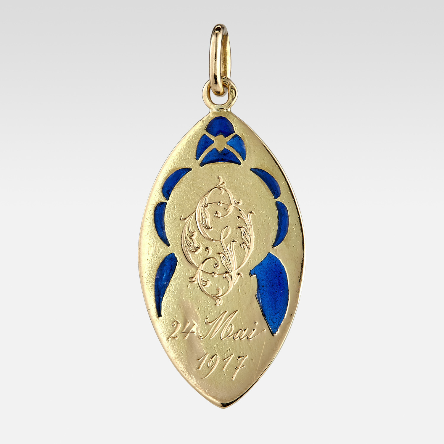 Médaille Vierge ovale pointue émaillée Gerphagnon