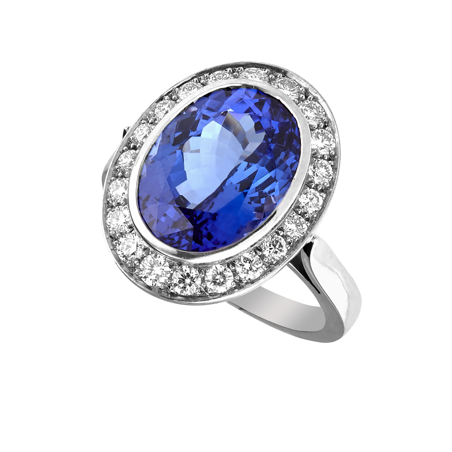 Superbe bague Tanzanite et diamants Gerphagnon