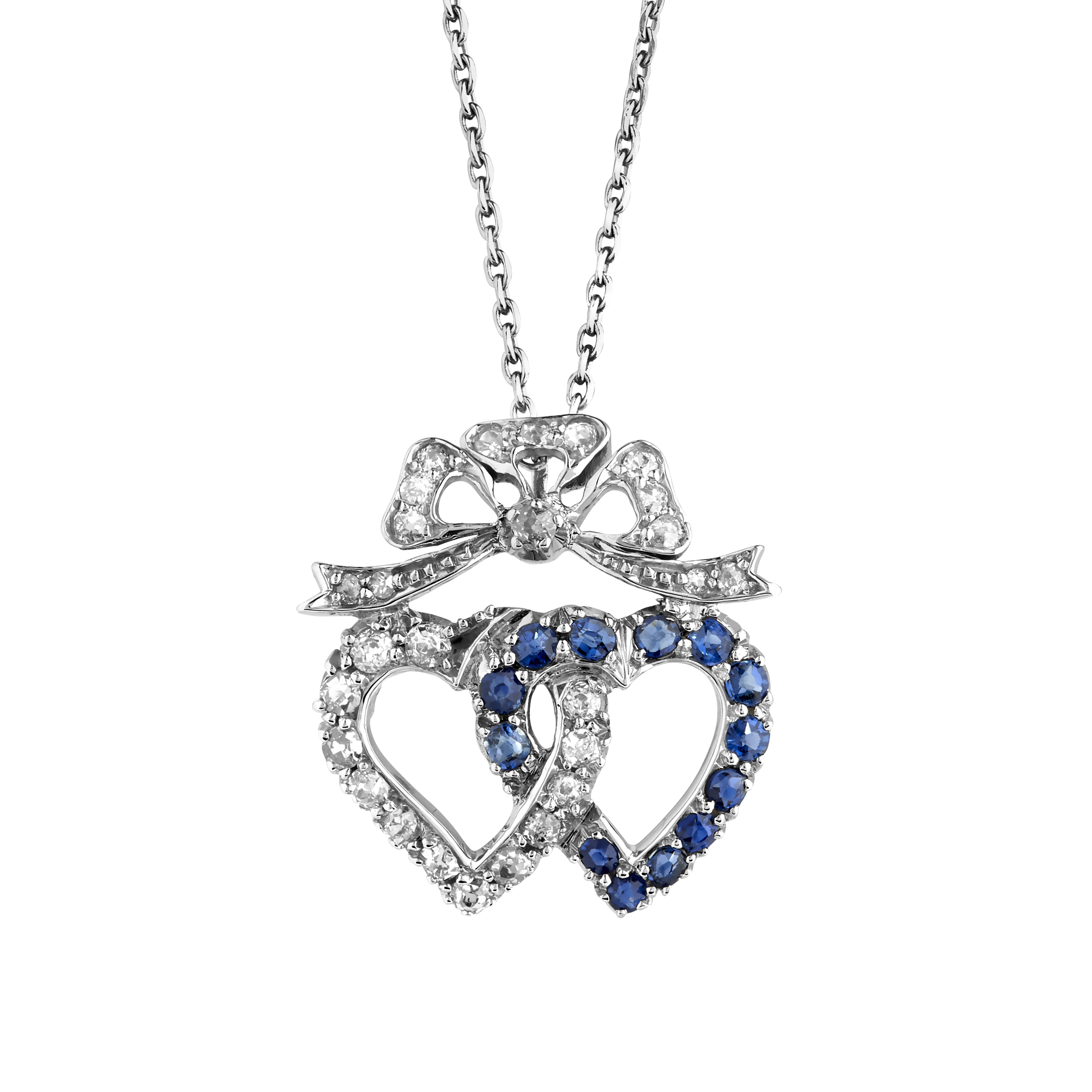 Pendentif Cœur Vendéen et sa chaîne vers 1870 Gerphagnon
