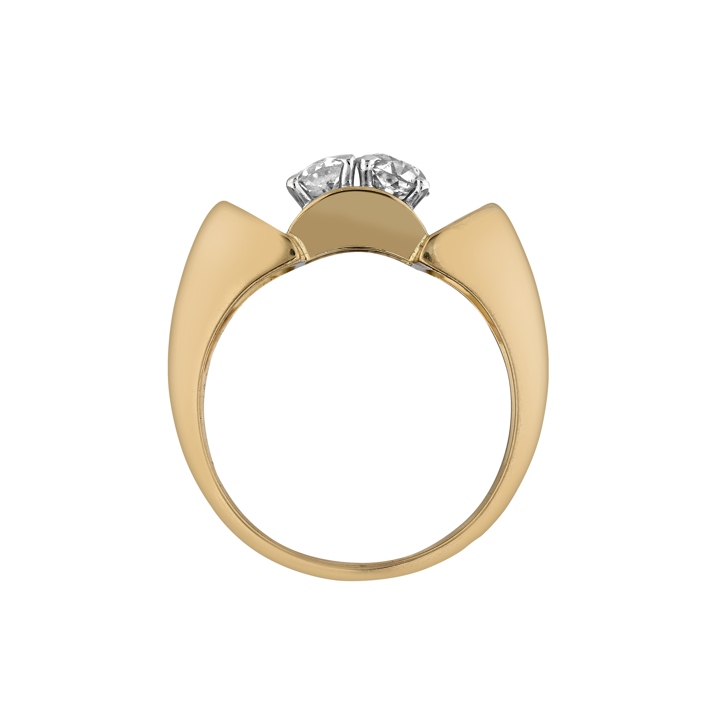 Bague "Tank" 2 diamants vers 1940 Gerphagnon