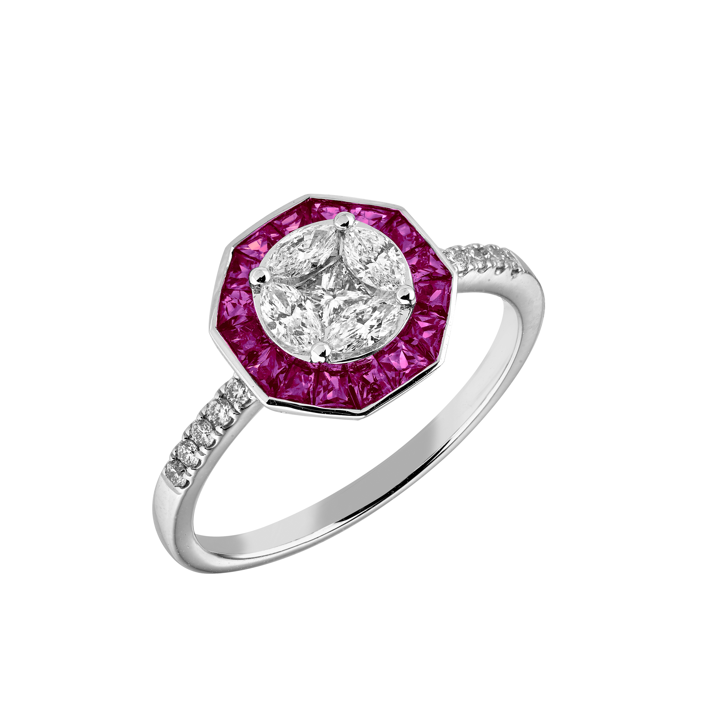 Bague art sales deco rubis