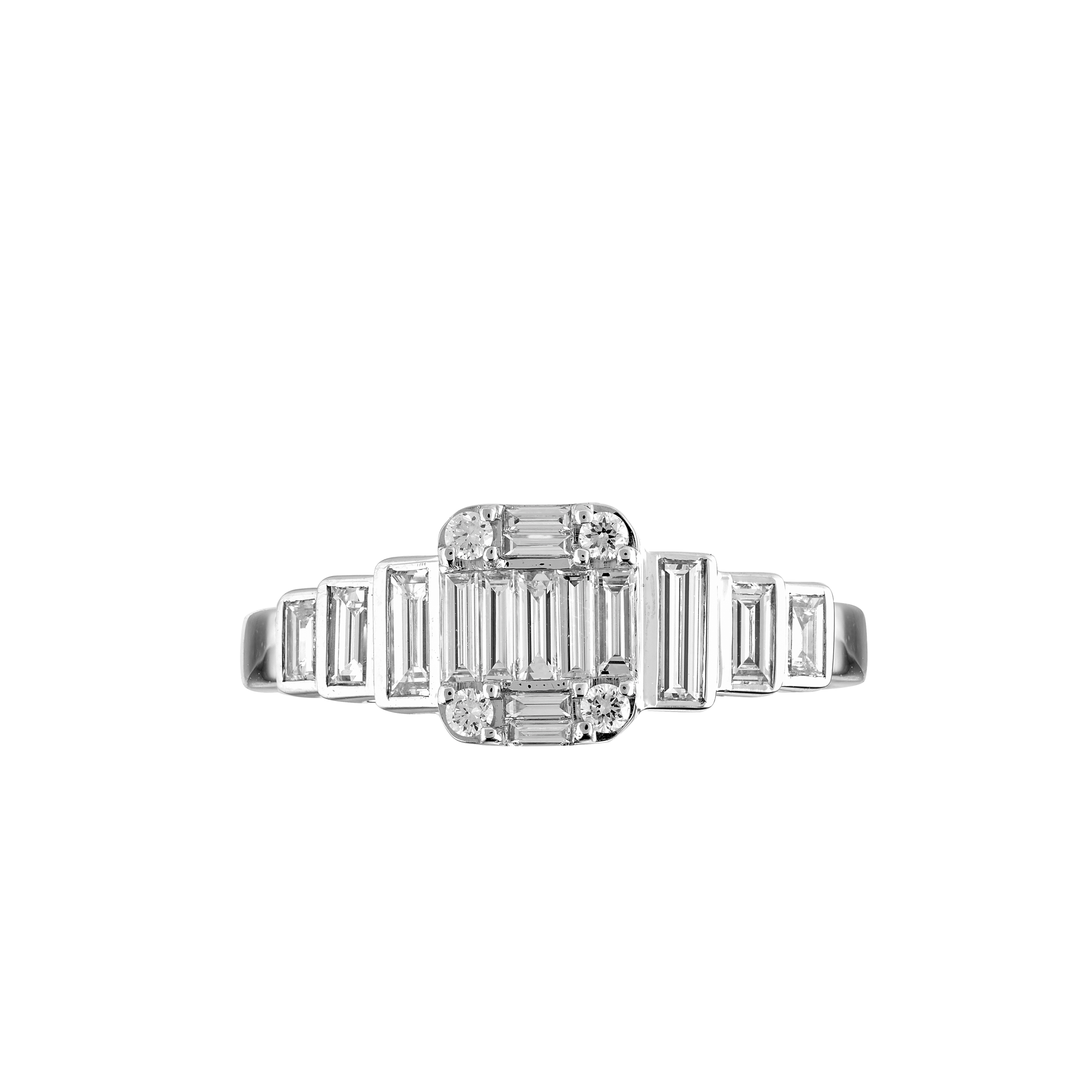 Bague "Escaliers" diamants baguettes Gerphagnon