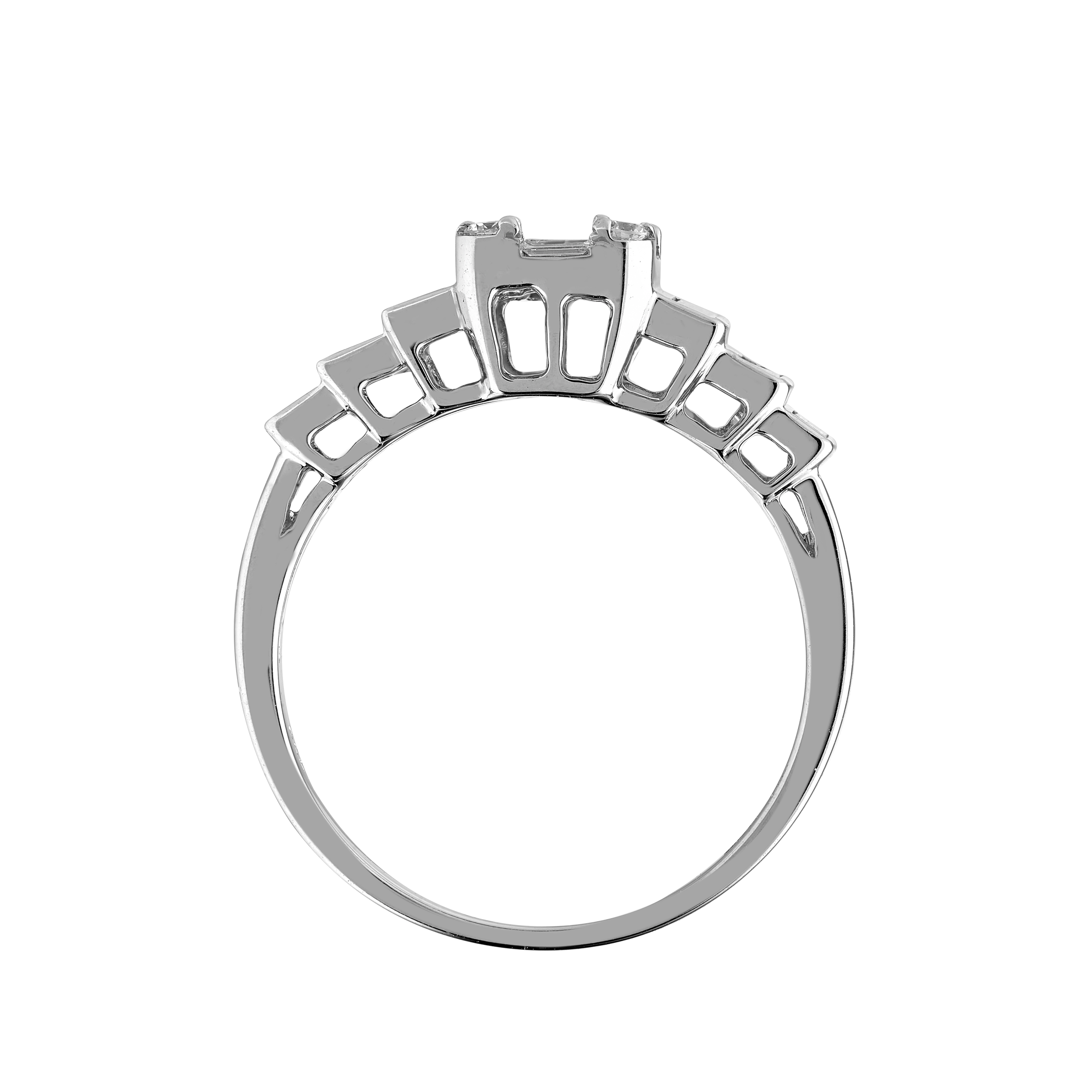 Bague "Escaliers" diamants baguettes Gerphagnon