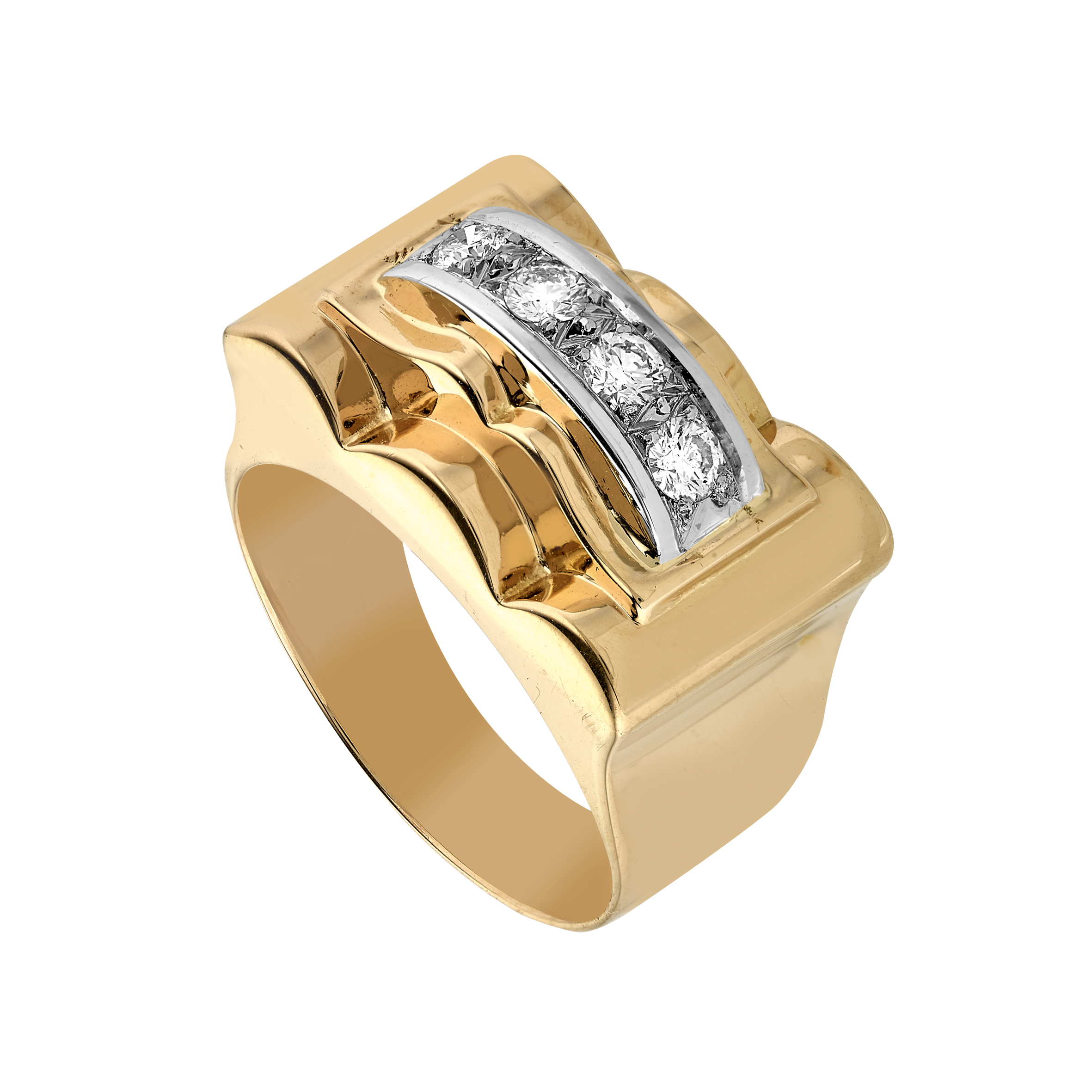 Bague "Tank" diamants vers 1940 Gerphagnon