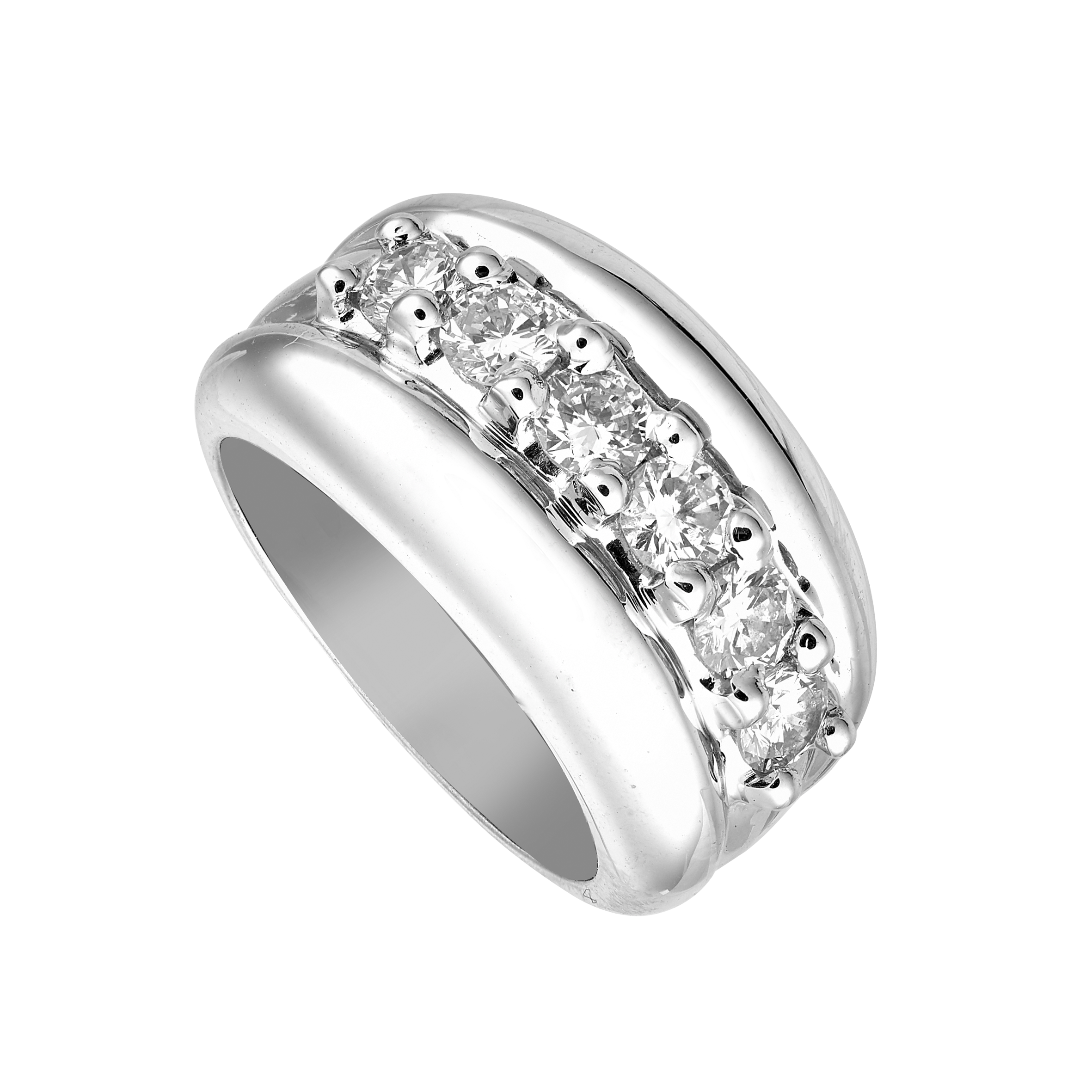 Bague jonc rail diamants Gerphagnon