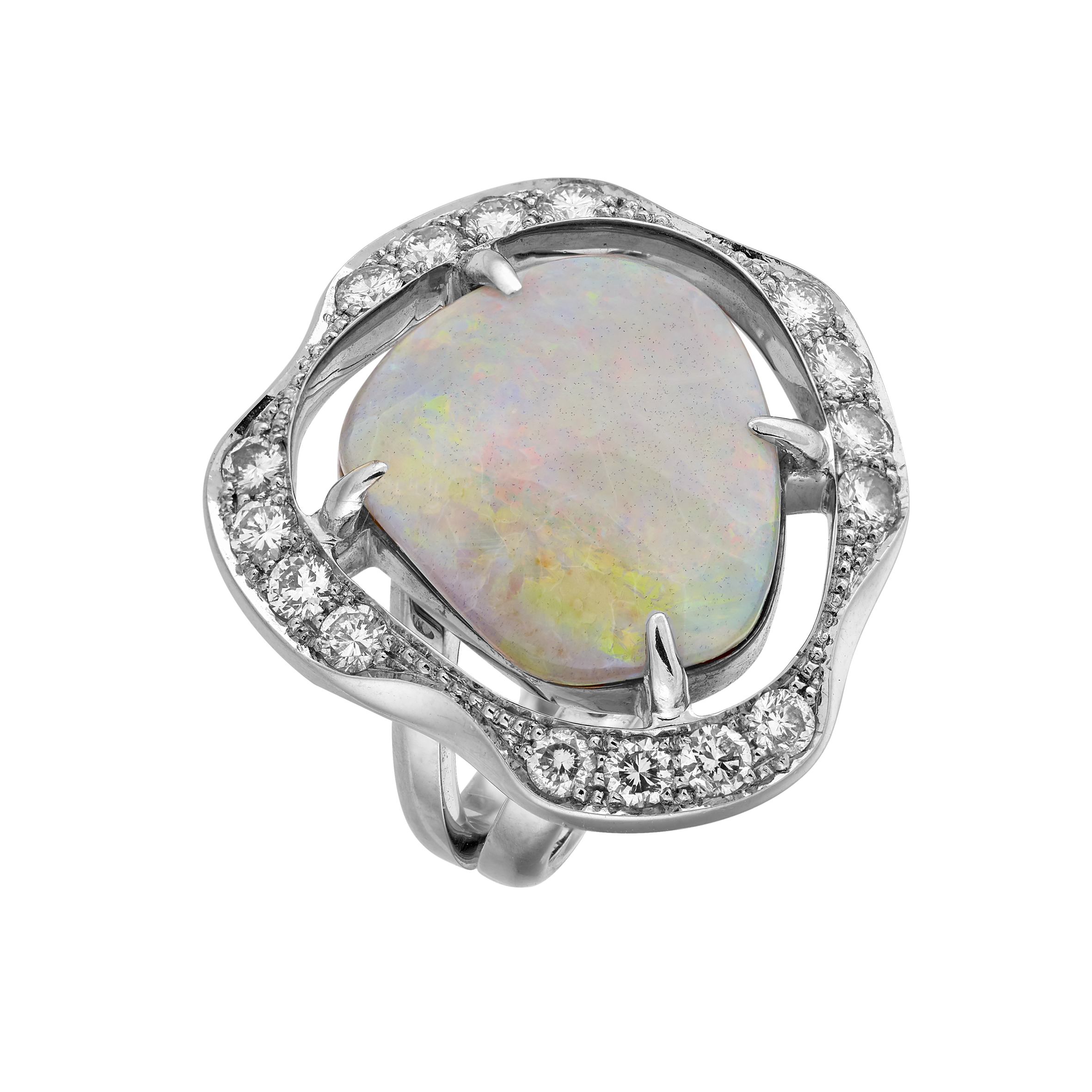 Bague opale et diamants Gerphagnon