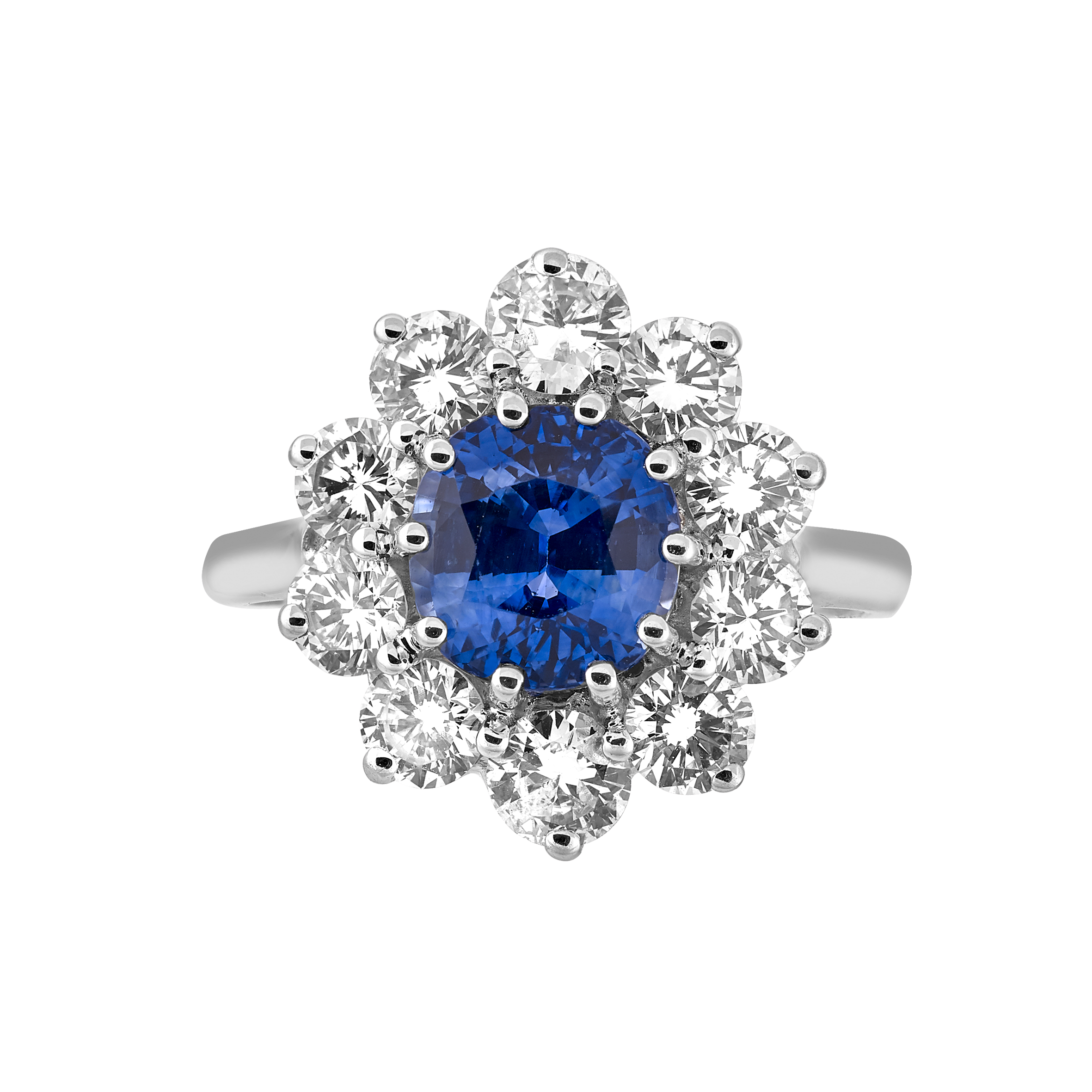 Bague marguerite saphir et diamants Gerphagnon