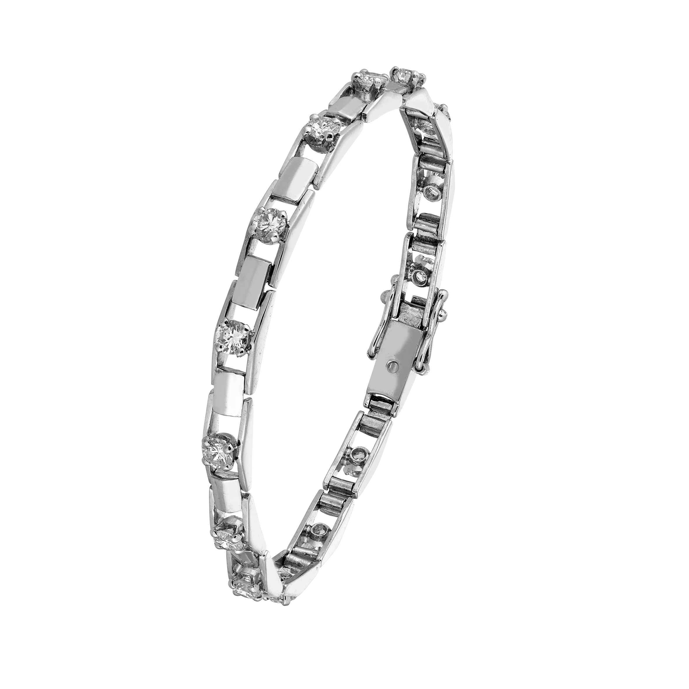 Bracelet platine et diamants vers 1950 Gerphagnon
