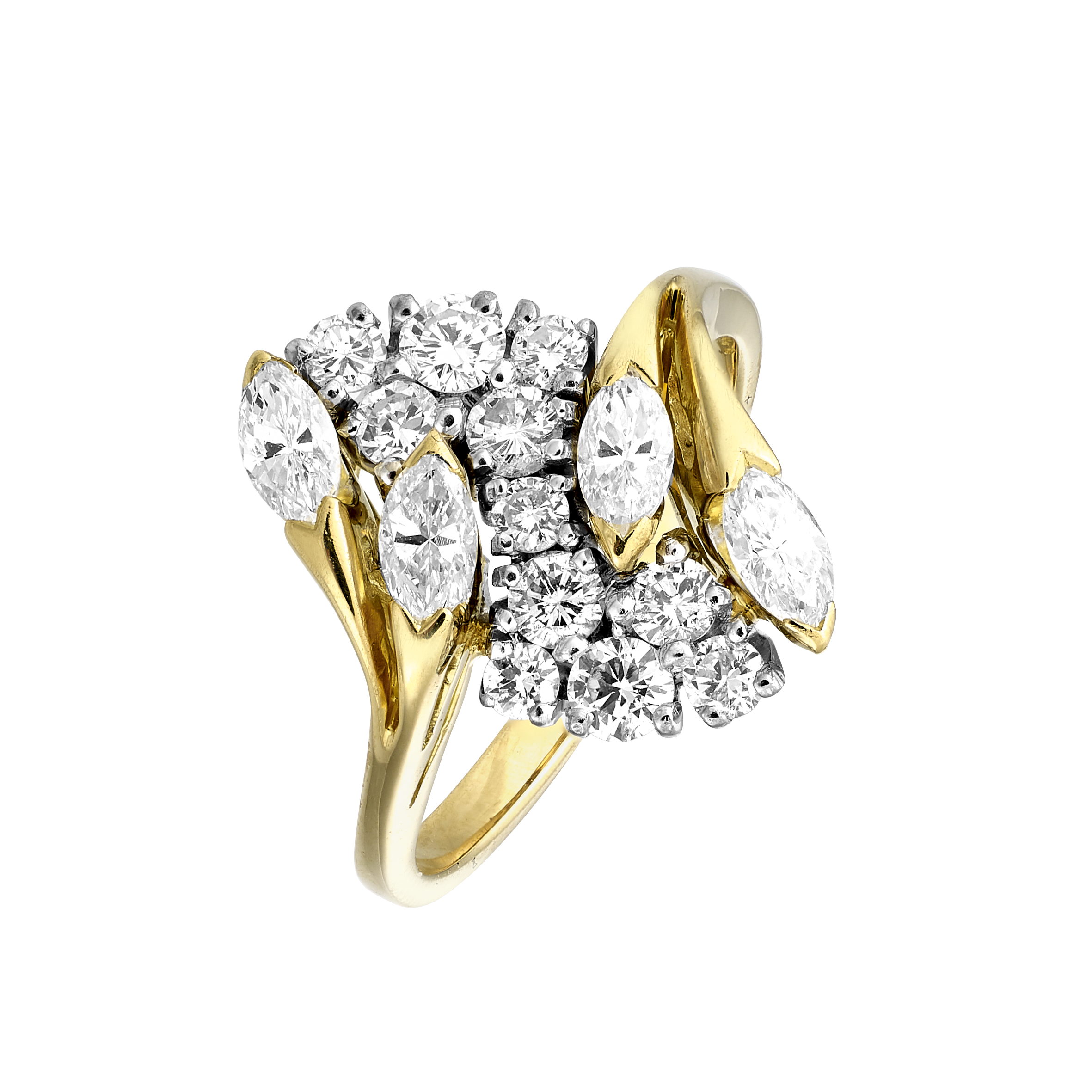Bague navette diamants Gerphagnon