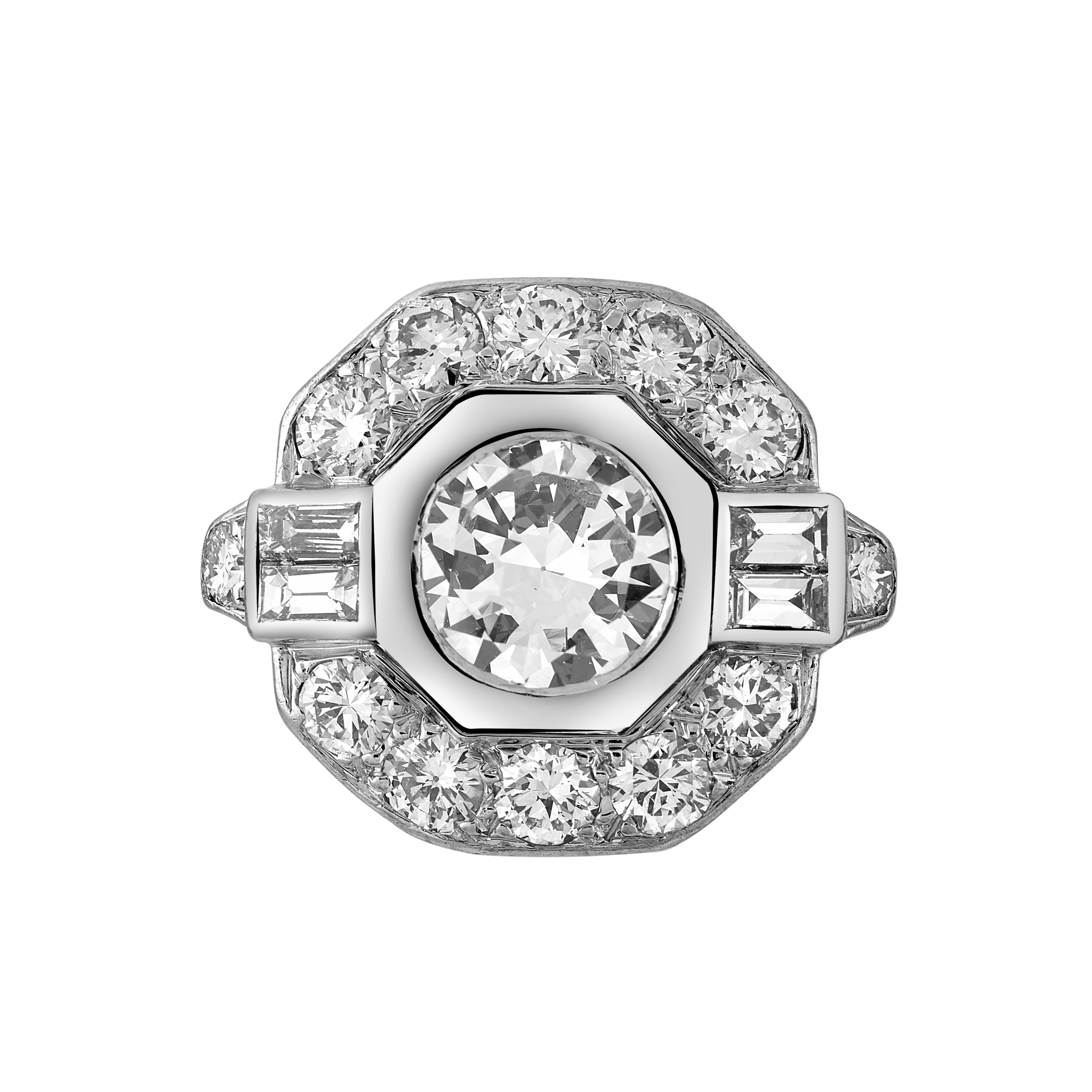 Bague Art Déco diamants 3 carats vers 1925 Gerphagnon