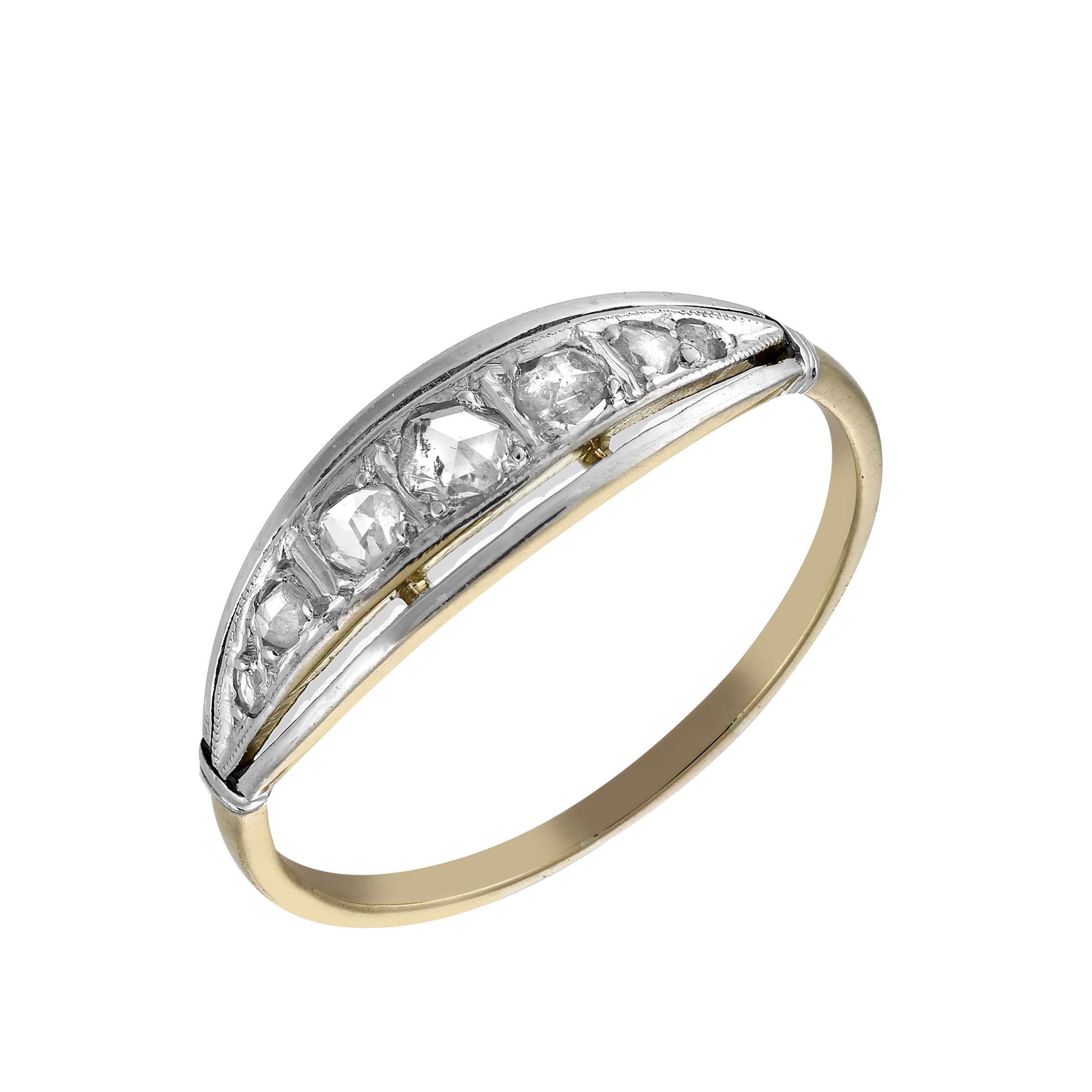 Bague jarretière diamants vers 1910 Gerphagnon