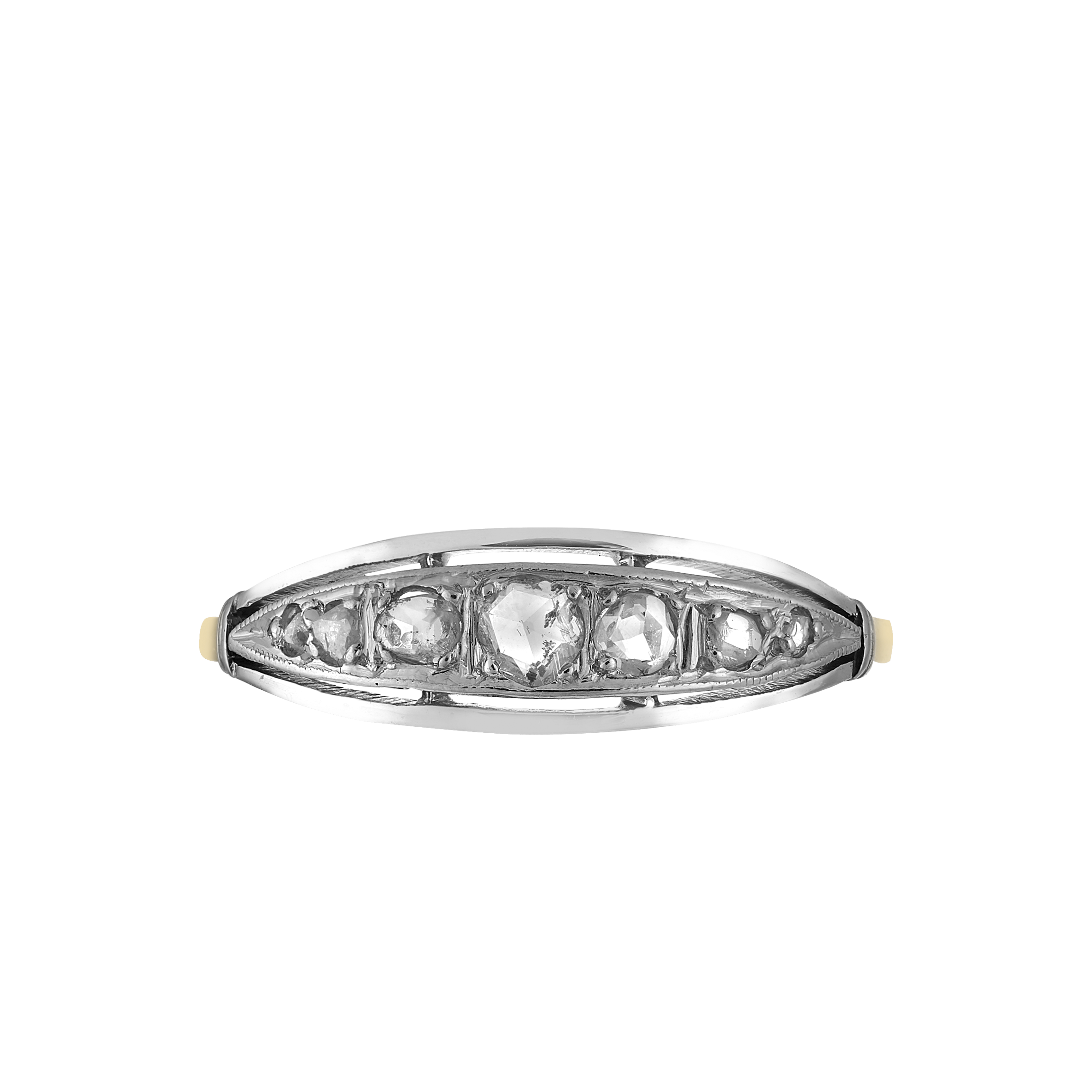 Bague jarretière diamants vers 1910 Gerphagnon