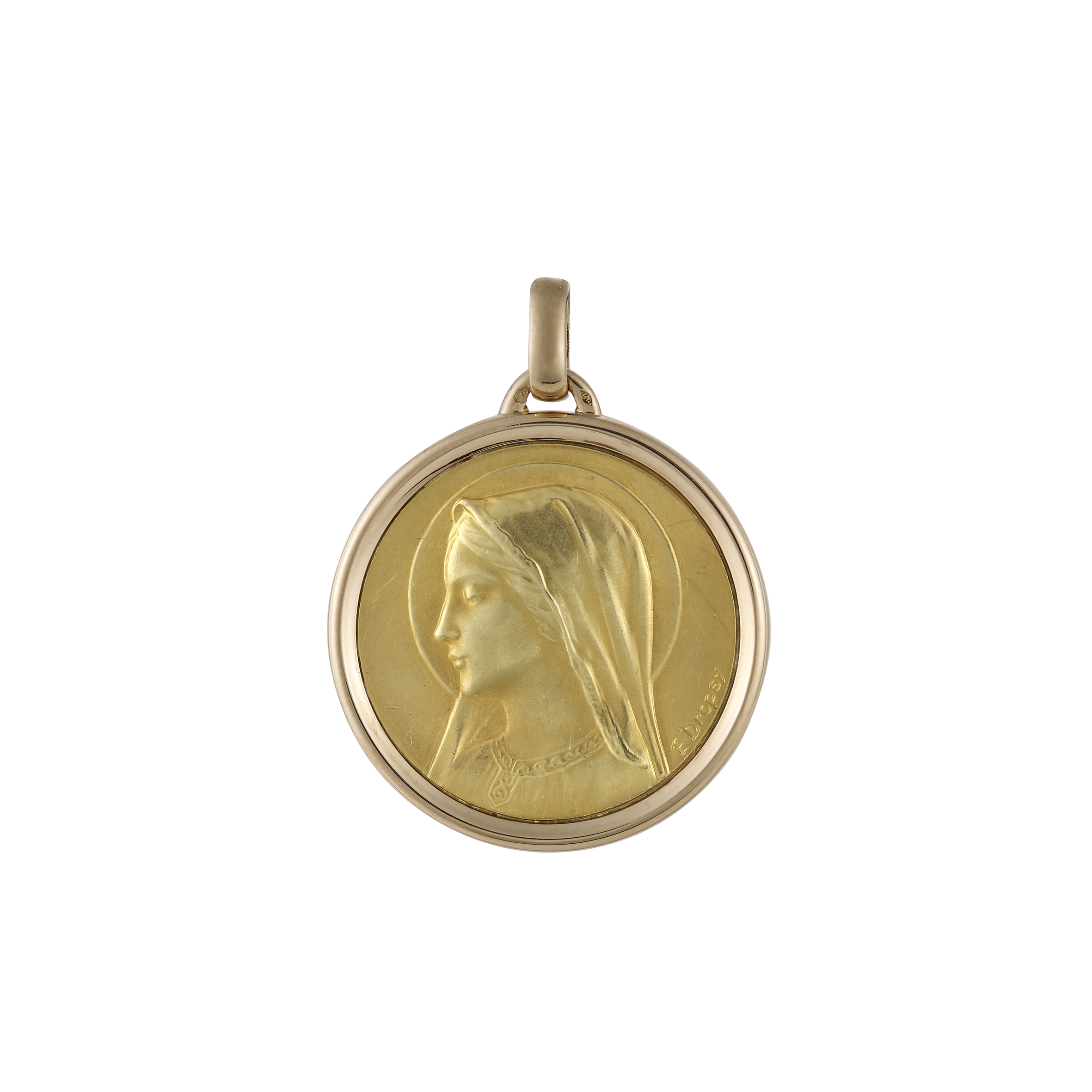 Médaille Vierge au Voile signée Emile DROPSY vers 1900 Gerphagnon