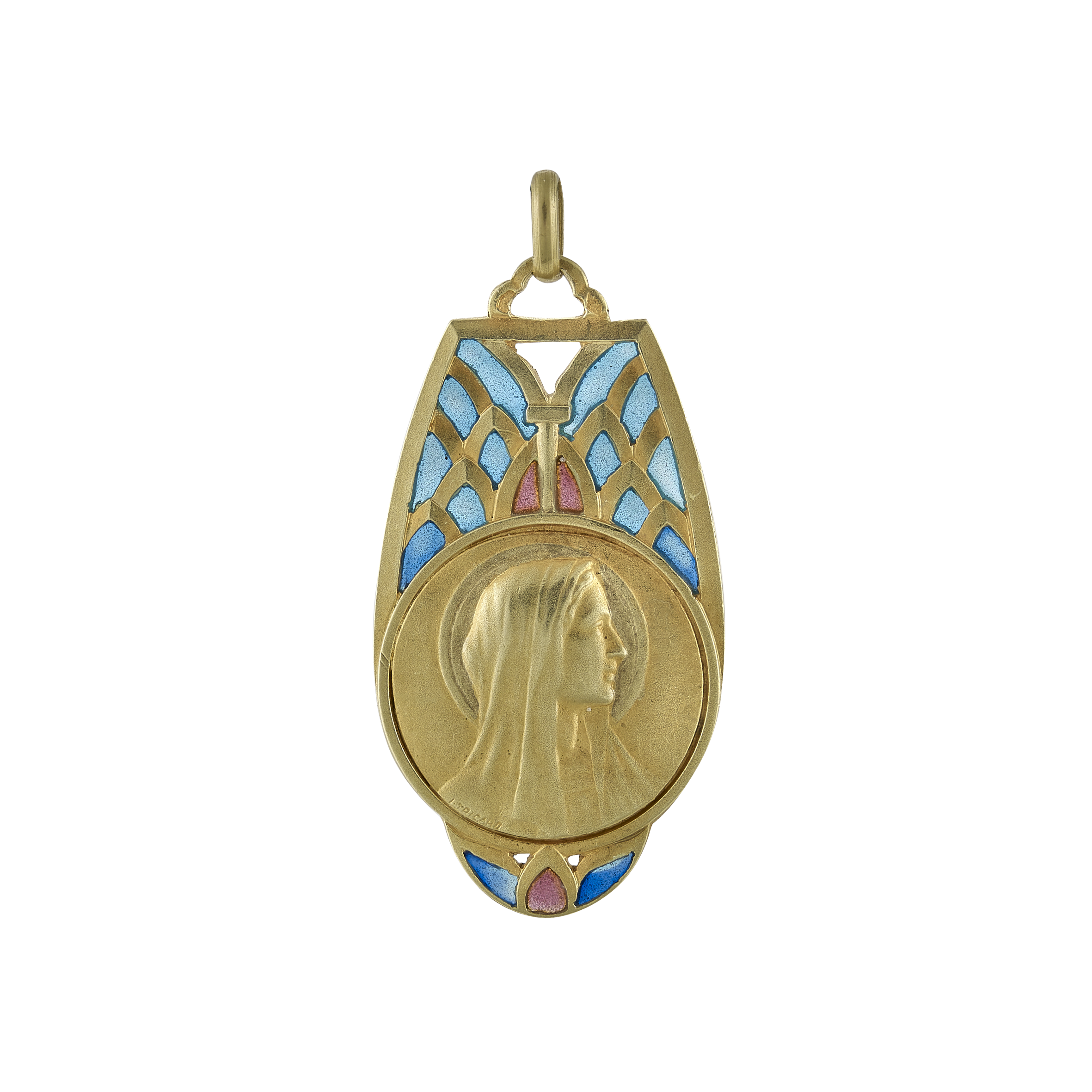 Médaille Vierge émaillé vers 1925 Gerphagnon