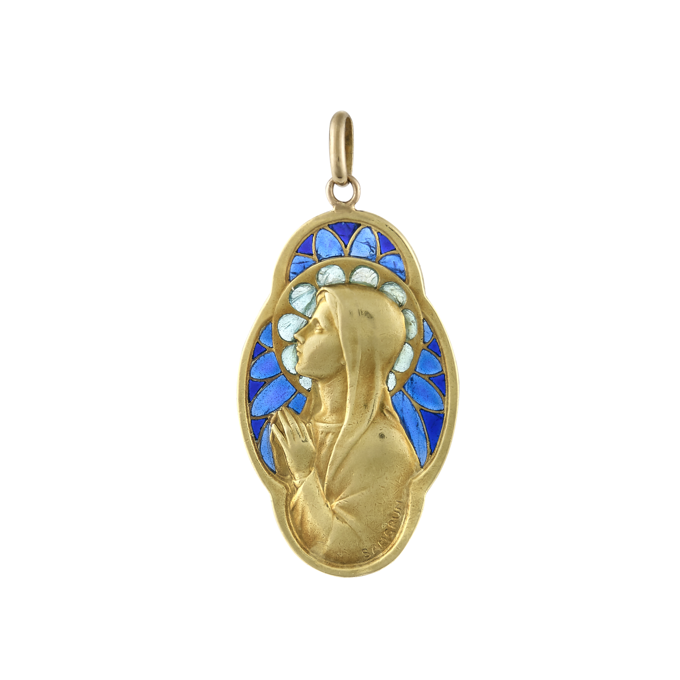 Médaille polylobée, cloisonné émail vers 1900 Gerphagnon