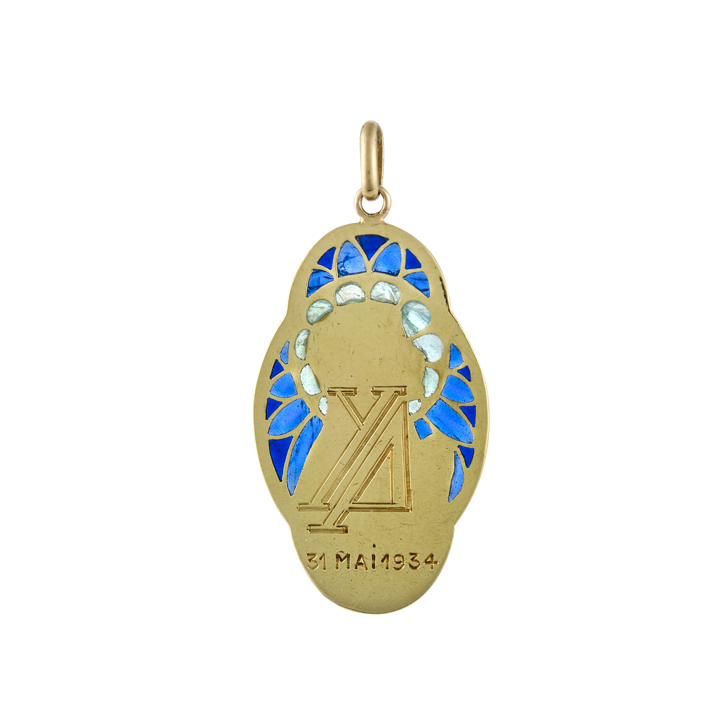 Médaille polylobée, cloisonné émail vers 1900 Gerphagnon