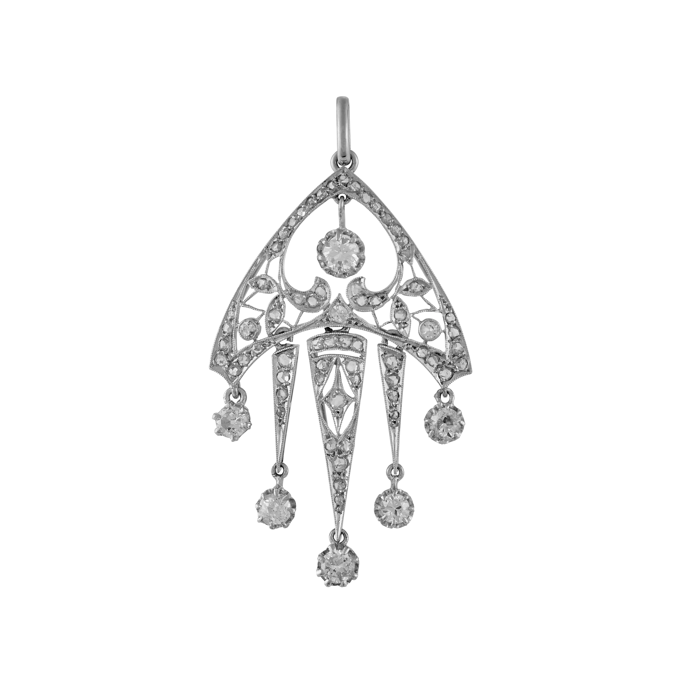 Pendentif pampilles diamants vers 1920 Gerphagnon