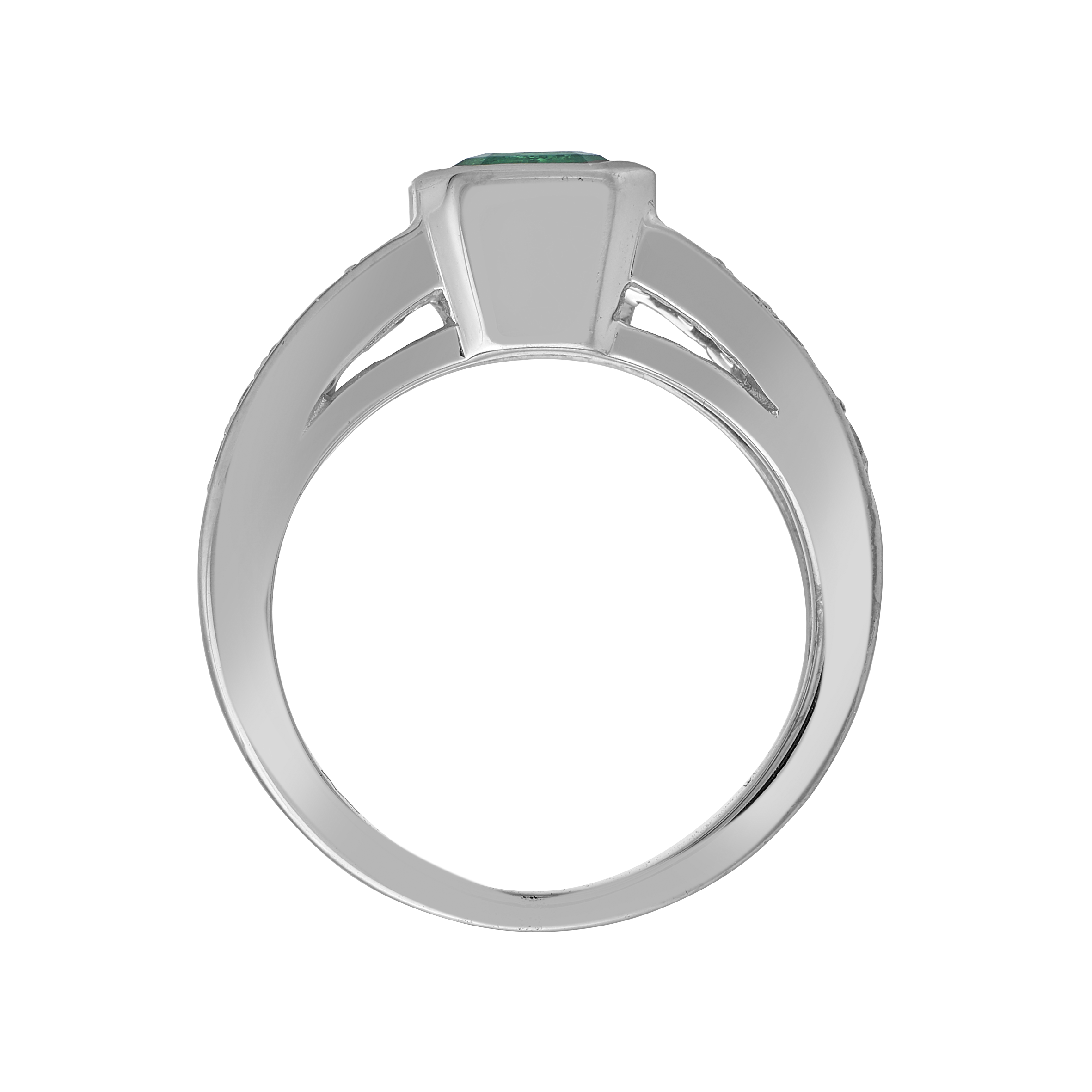 Bague émeraude pans coupés et brillants Gerphagnon