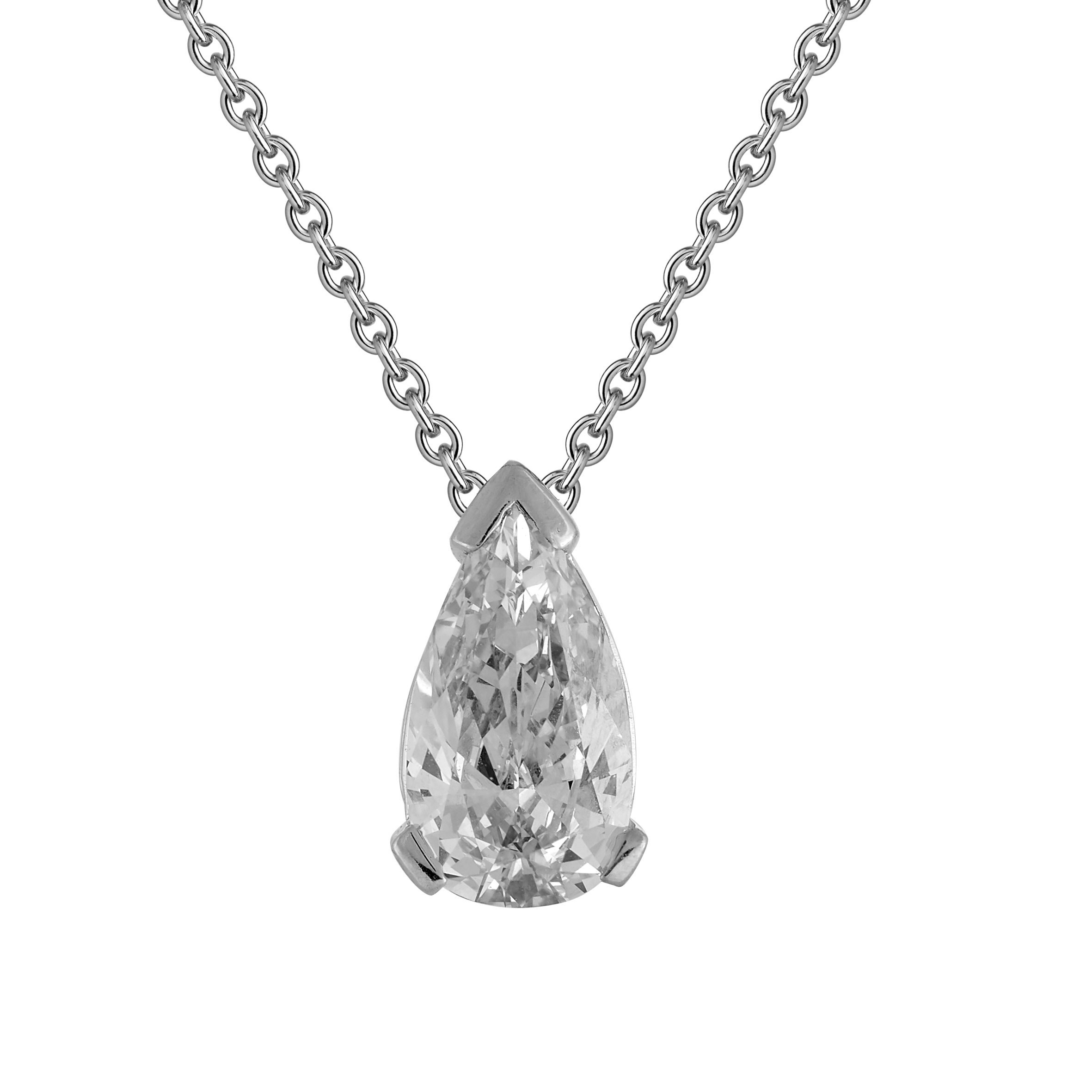 Pendentif-chaîne diamant goutte 1,42 carat Gerphagnon