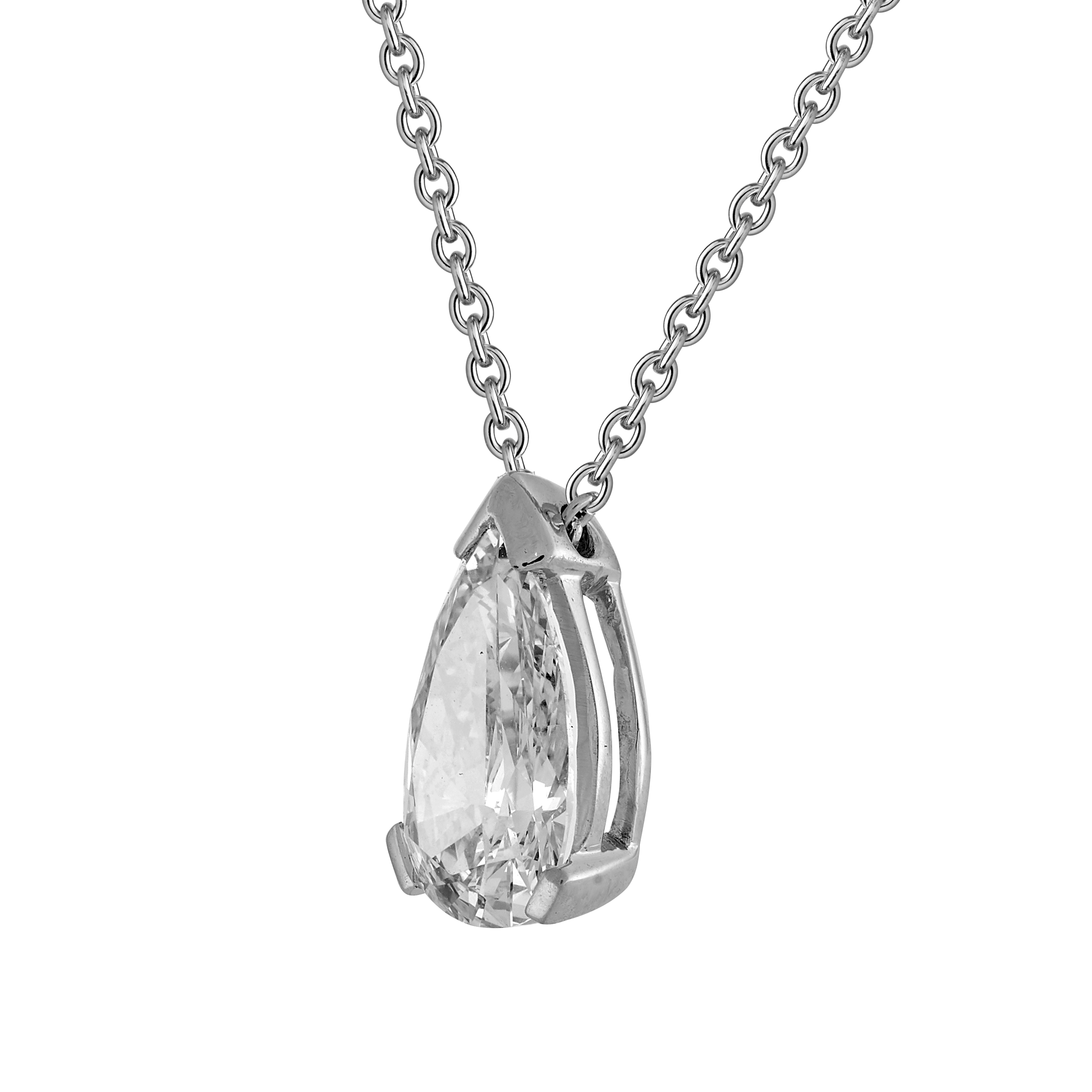Pendentif-chaîne diamant goutte 1,42 carat Gerphagnon