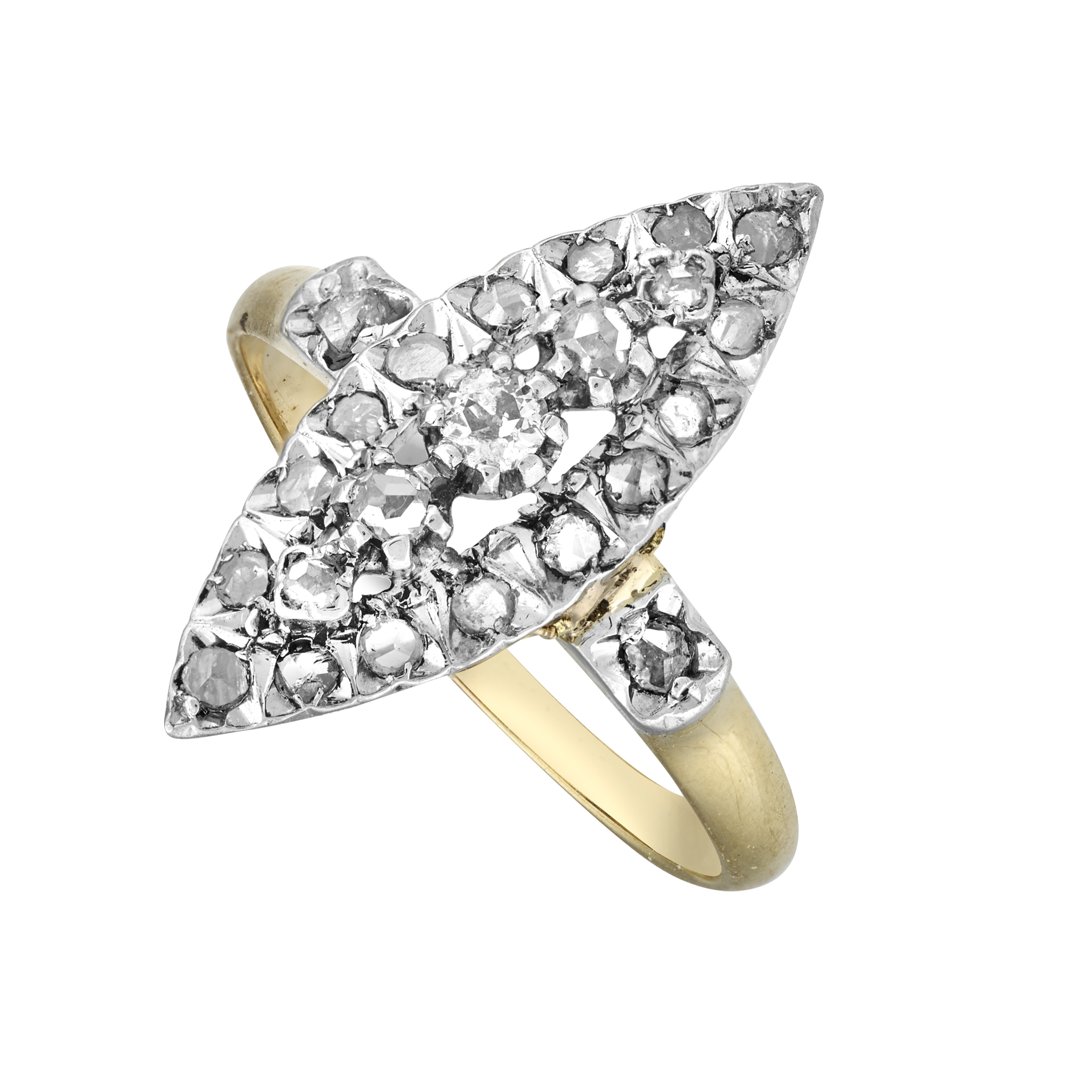Bague marquise diamants fin XIXe Gerphagnon