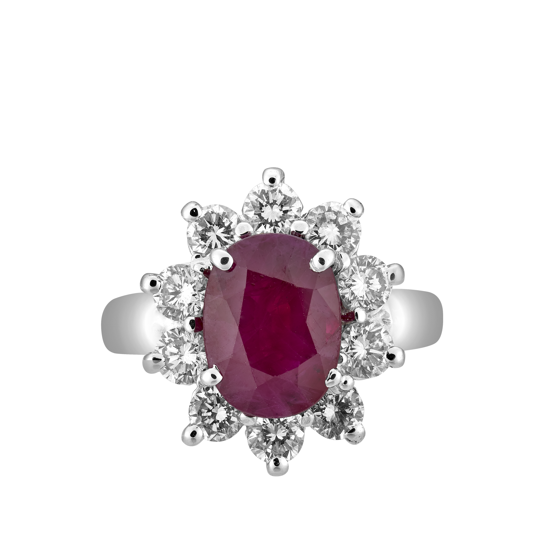 Bague entourage rubis et brillants Gerphagnon