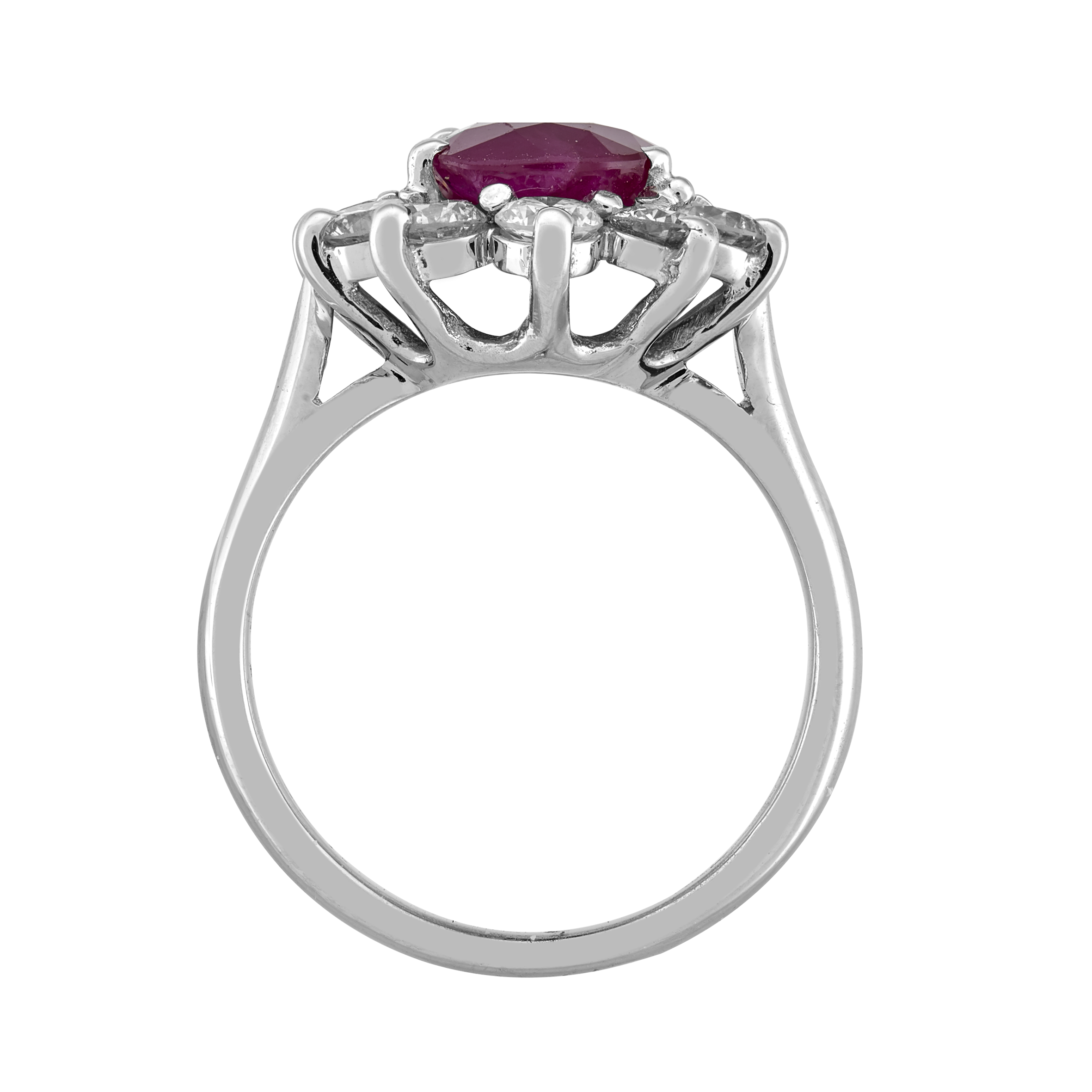 Bague entourage rubis et brillants Gerphagnon