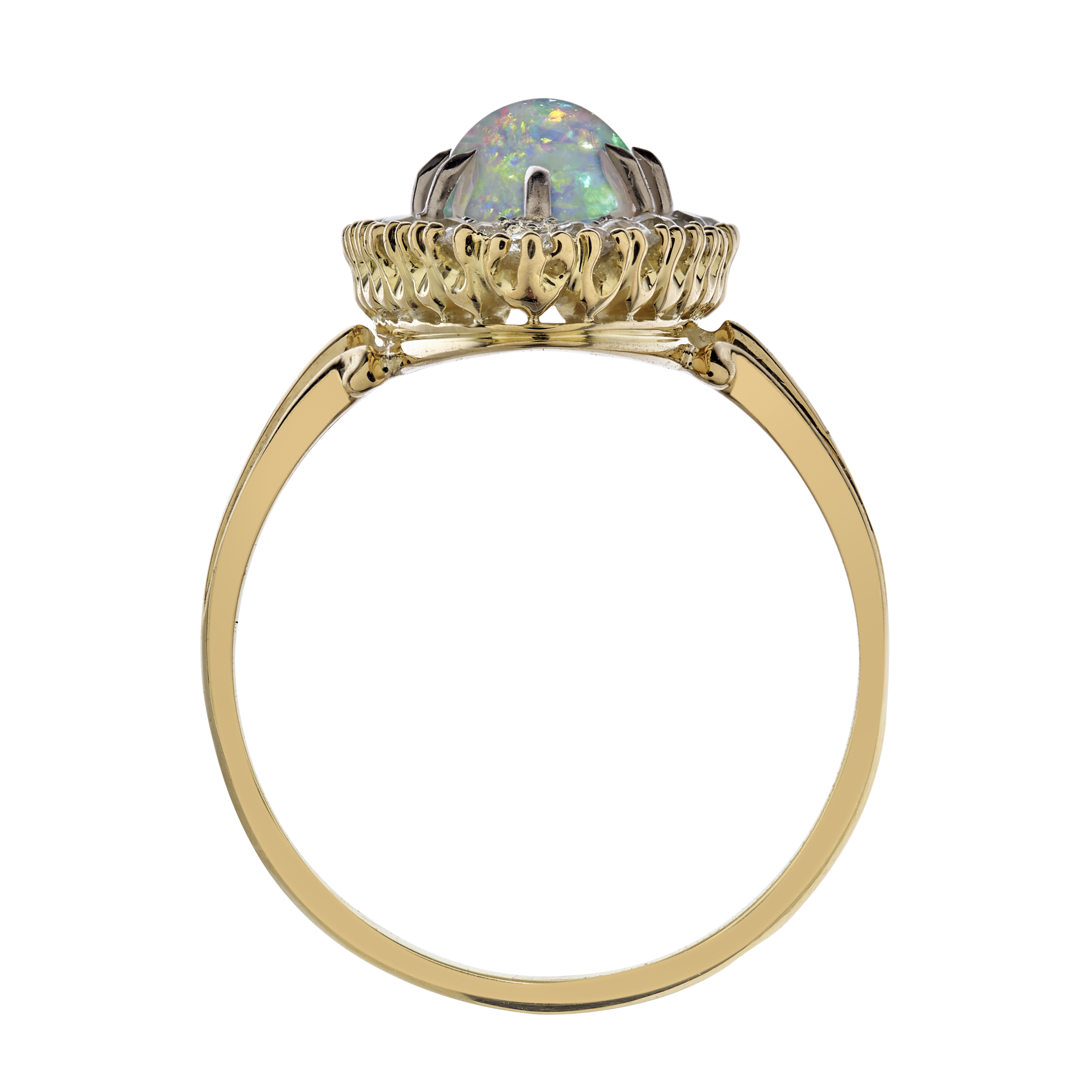 Marquise opale et diamants fin XIXe Gerphagnon