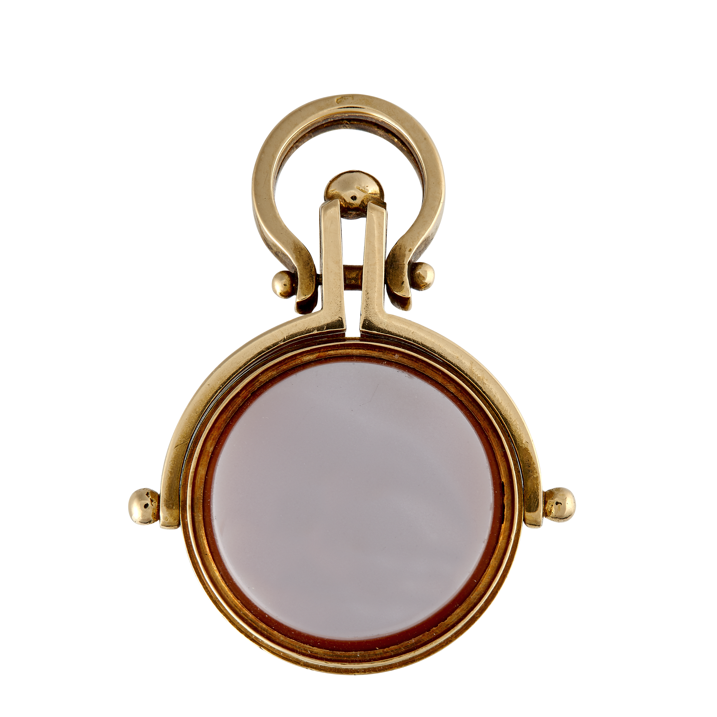 Pendentif réversible agate : cornaline et nicolo fin XIXe Gerphagnon
