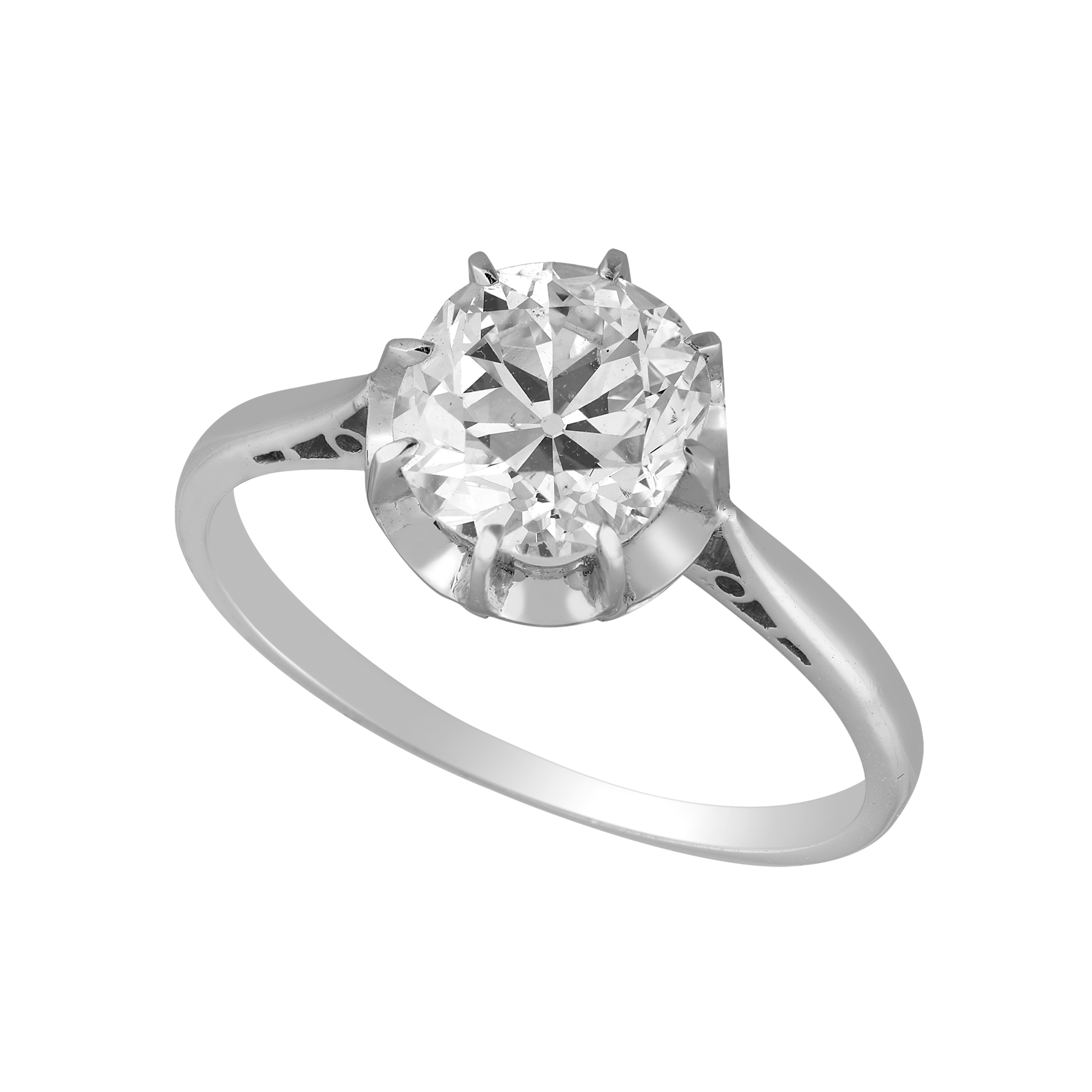 Bague solitaire diamant taille ancienne 1,76 carat Gerphagnon